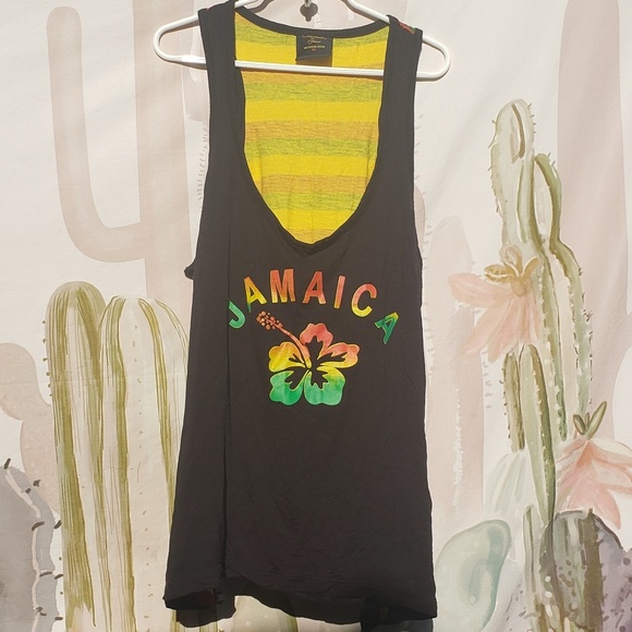 Jamaica Rasta Red Yellow Green Tank Top sz M - Picture 1 of 7